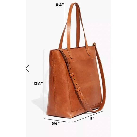 Madewell Womens $188 Zip Top Medium Transport Tote English Saddle AE189 D12 - Picture 2 of 12